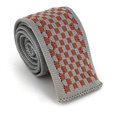Grey and Brown Checkered Knit Tie