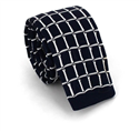Black and White Checkered Knit Tie