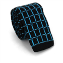 Black and Turquoise Checkered Knit Tie