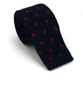 Blue and Red Patterned Knit Tie