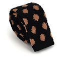 Black Patterned Knit Tie with Patches