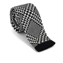 Black and White Patterned Knit Tie