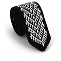 Black and White Patterned Knit Tie