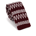 Burgundy Knit Tie with Winter Print