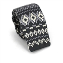 Winter Pattern Grey Knit Tie