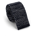 Dark Blue and White Speckled Knit Tie