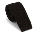 Solid Coffee Brown Knit Tie