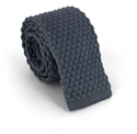 Grey Wave Textured Knit Tie