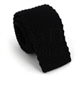 Black Wavy Knit Tie