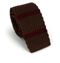 Brown Knit Tie with Garnet Stripes