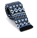 Black Knit Tie with Winter Pattern