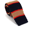Tricolor Wave Stripe Knit Tie