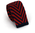 Dark Navy and Red Striped Knit Tie