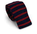 Dark Blue Striped Knit Tie