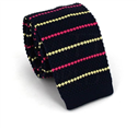 Dark Blue Striped Knit Tie
