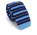 Blue and Yellow Striped Knit Tie