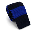 Blue and Dark Blue Striped Knit Tie