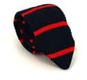 Blue and Red Striped Knit Tie