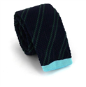 Diagonal Striped Knit Tie in Blue and Green