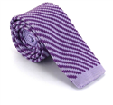 Diagonal Stripe Knit Tie in Violet and Lilac
