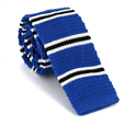 Blue Fine Striped Knit Tie