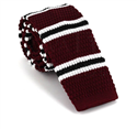 Fine Striped Burgundy Knit Tie
