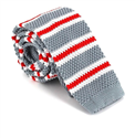 Grey Fine Striped Knit Tie