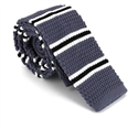 Grey Fine Striped Knit Tie