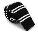 Black Fine Striped Knit Tie