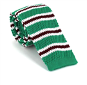 Green Fine Striped Knit Tie