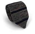 Blue Mélange Striped Knit Tie