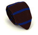 Brown and Blue Striped Knit Tie