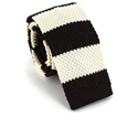Brown and Beige Striped Knit Tie