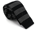 Black Speckled Striped Knit Tie