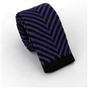 Black and Purple Striped Knit Tie