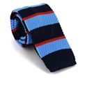 Tricolor Striped Knit Tie