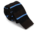Tricolor Striped Knit Tie