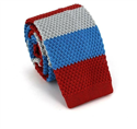 Tricolor Striped Knit Tie
