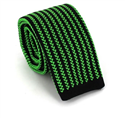 Green and Black Vertical Striped Knit Tie