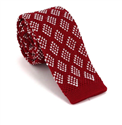 Red Diamond Pattern Knit Tie