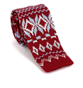 Red Knit Tie with Winter Pattern