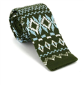Green Knit Tie with Winter Print
