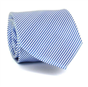 Blue and White Striped Tie