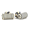 White, Mother-of-Pearl, and Gray Barrel Cufflinks