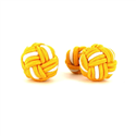 Large Yellow and White Ball Cufflinks