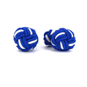 Navy Blue and White Large Ball Cufflinks