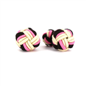 Large Black, Mother-of-Pearl, and Pink Ball Cufflinks
