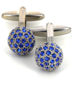Silver and Blue Sphere Cufflinks