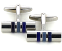 Blue Cylindrical Cufflinks