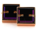 Cufflinks with Copper-Toned Crystals